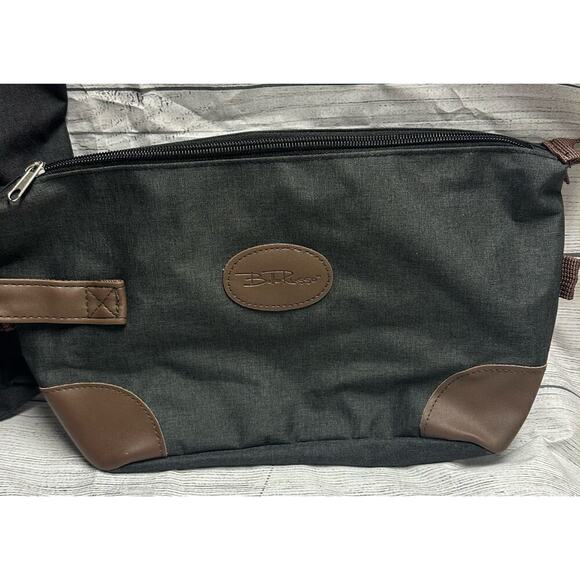 Bella Russo Charcoal Gray Weekender Canvas Bag Tote & Cosmetic Bag - Picture 3 of 12